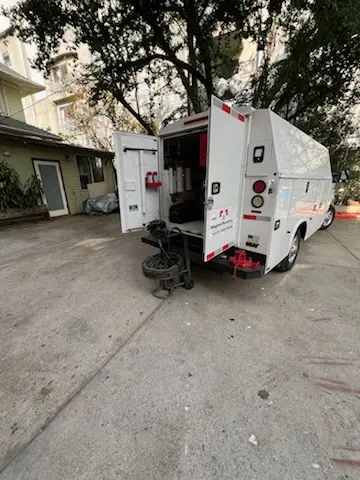 Magnet Plumbing service vehicle on-site for Slab Leak Repair in Key West